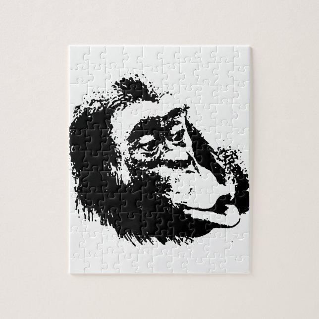Pop Art Funny Chimpanzee Jigsaw Puzzle (Vertical)
