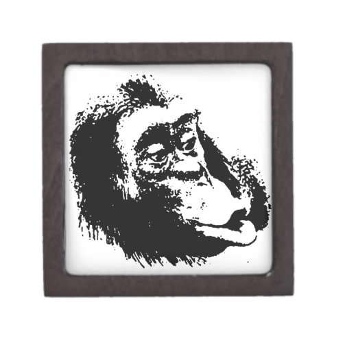 Pop Art Funny Chimpanzee Keepsake Box