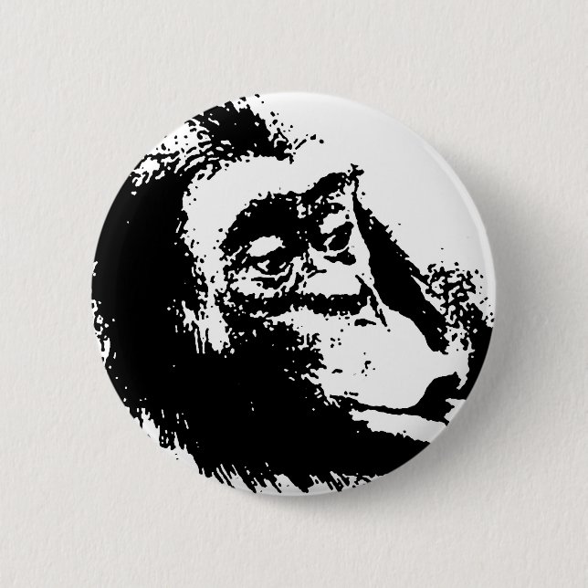 Pop Art Funny Chimpanzee Pinback Button (Front)