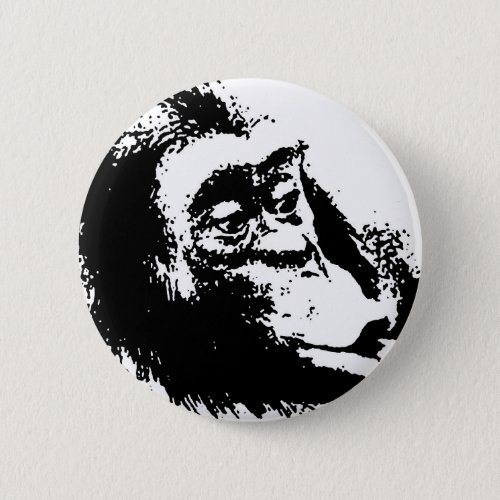 Pop Art Funny Chimpanzee Pinback Button