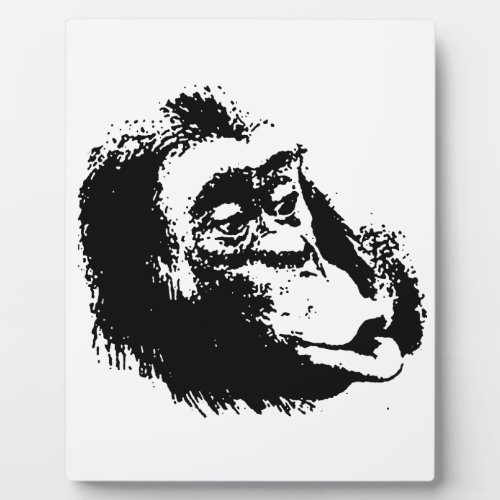 Pop Art Funny Chimpanzee Plaque