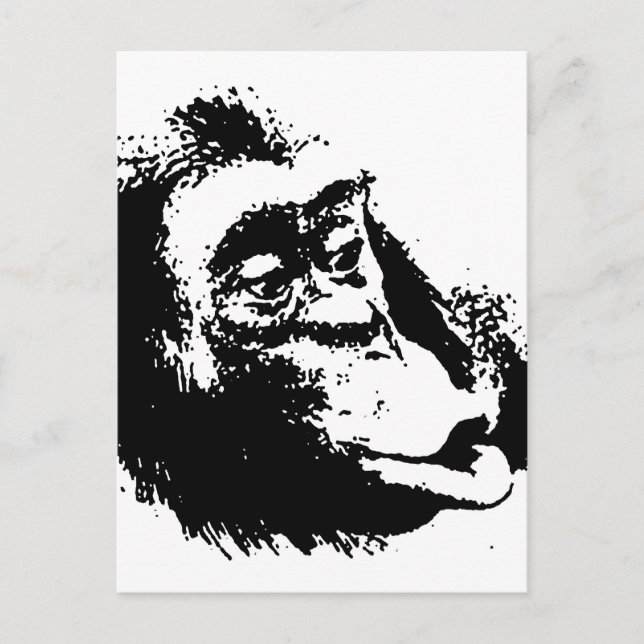 Pop Art Funny Chimpanzee Postcard (Front)