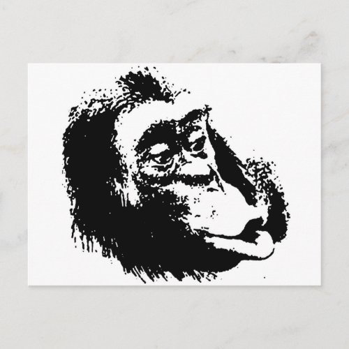 Pop Art Funny Chimpanzee Postcard