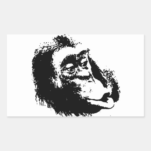 Pop Art Funny Chimpanzee Rectangular Sticker