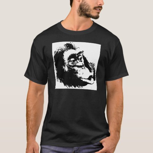 Pop Art Funny Chimpanzee T_Shirt