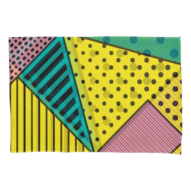 Pop art, geometric, bold squiggles pillow case (Front)