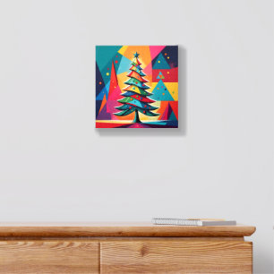 Pop Art Geometric Layered Christmas Tree Foam Core Photo Tile