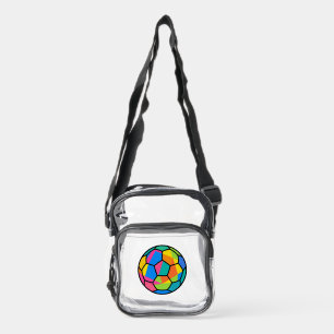 Pop Art Geometric Soccer Ball Art Clear Crossbody Bag