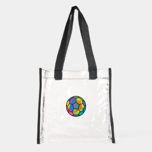 Pop Art Geometric Soccer Ball Art Clear Tote Bag