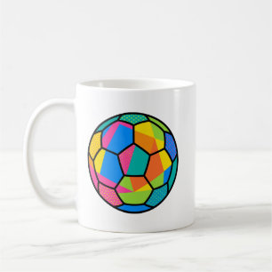 Pop Art Geometric Soccer Ball Art Coffee Mug