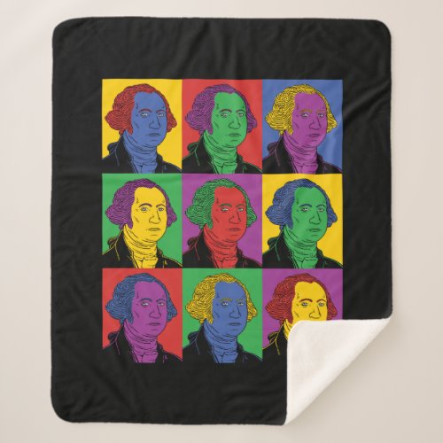 Pop Art George Washington Sherpa Blanket