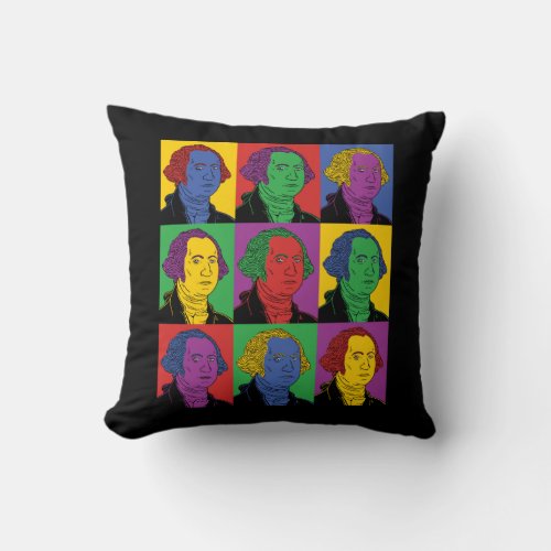 Pop Art George Washington Throw Pillow