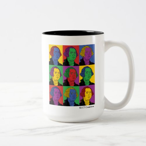 Pop Art George Washington Two_Tone Coffee Mug