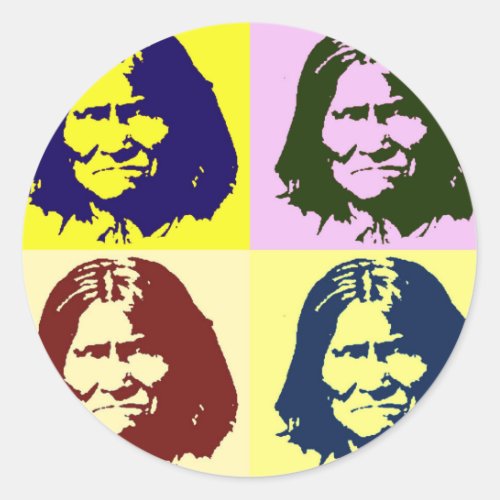 Pop Art Geronimo Classic Round Sticker