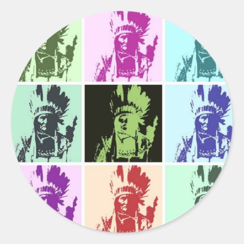 Pop Art Geronimo Classic Round Sticker