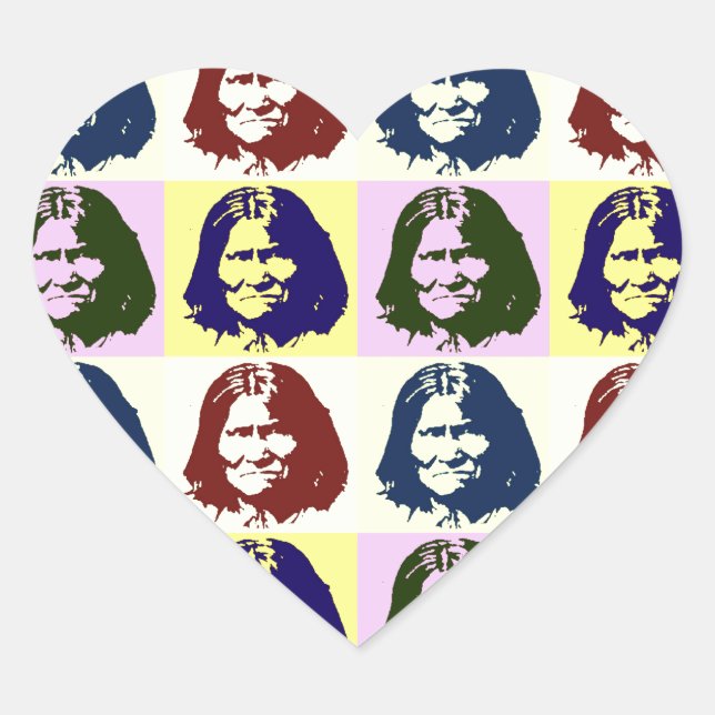 Pop Art Geronimo Heart Sticker (Front)