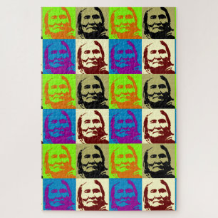 Pop Art Geronimo Indian Legendary Chief Jigsaw Puzzle