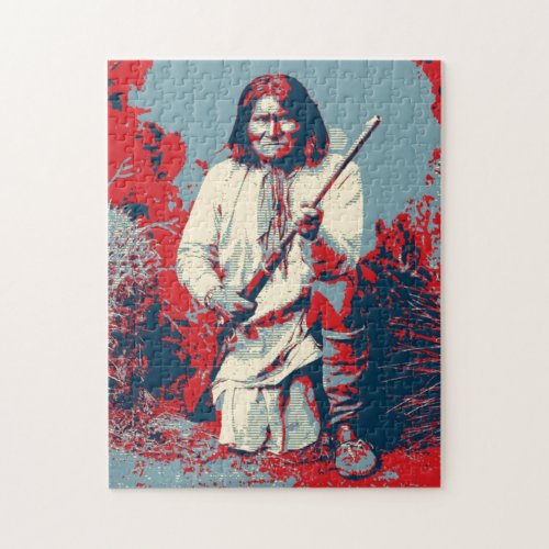 Pop Art Geronimo Indian Legendary Chief Jigsaw Puzzle