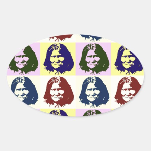 Pop Art Geronimo Oval Sticker