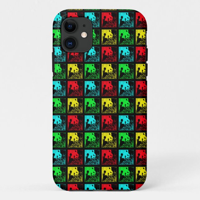 Pop Art Giant Pandas Red Blue Green Yellow Case-Mate iPhone Case (Back)