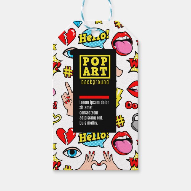 Pop art gift tags (Front)