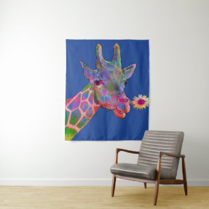 Pop Art Giraffe Tapestry