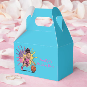 Pop Art Girl Basketball Birthday Bash Favor Boxes