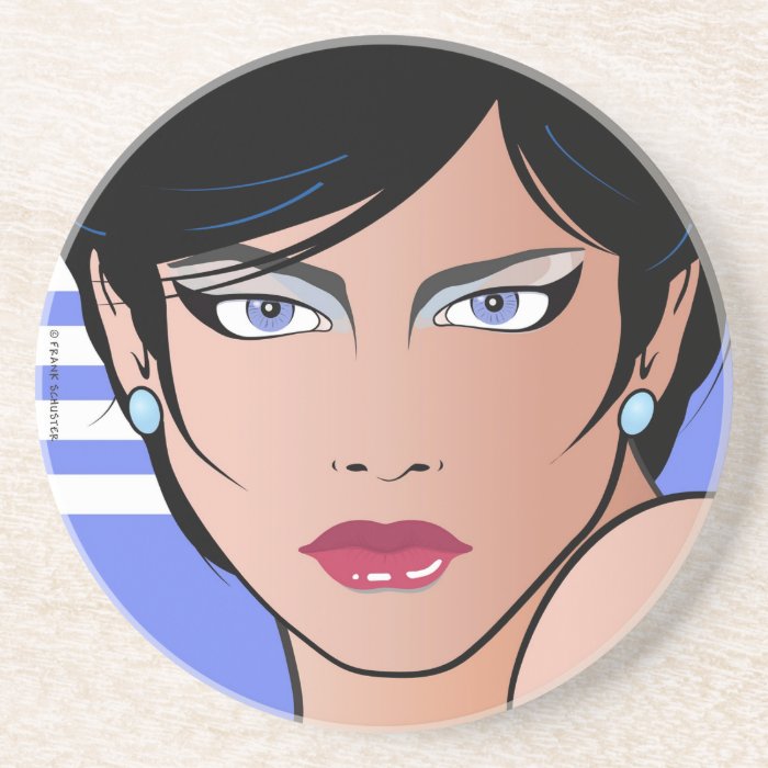 Pop Art Girl   Bettina Coaster