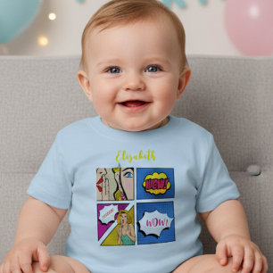 Pop art girl comic  baby T-Shirt