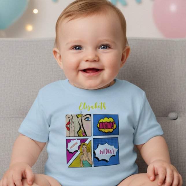 Pop art girl comic  baby T-Shirt (Creator Uploaded)