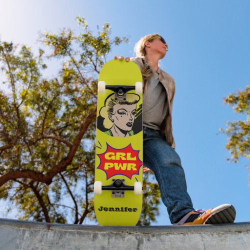 Pop Art GIRL  POWER _Custom Skateboard