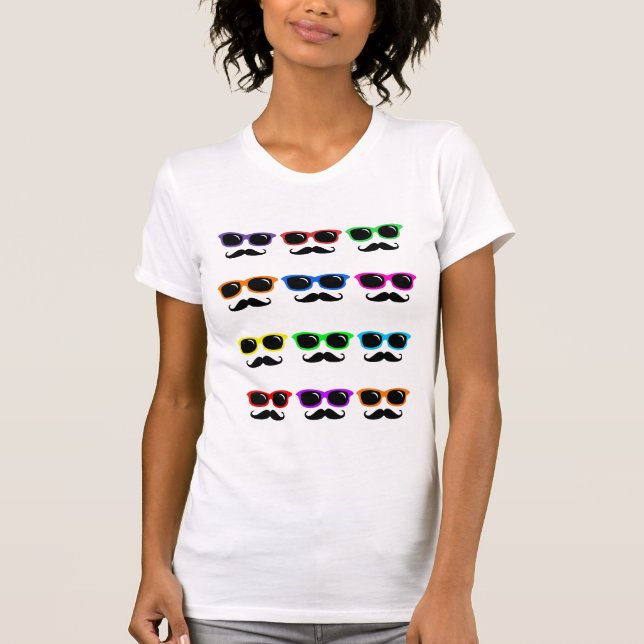 PoP Art Glasses and Moustaches Shirt (Front)