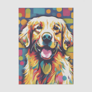 Pop art Golden Retriever Decoupage Tissue Paper