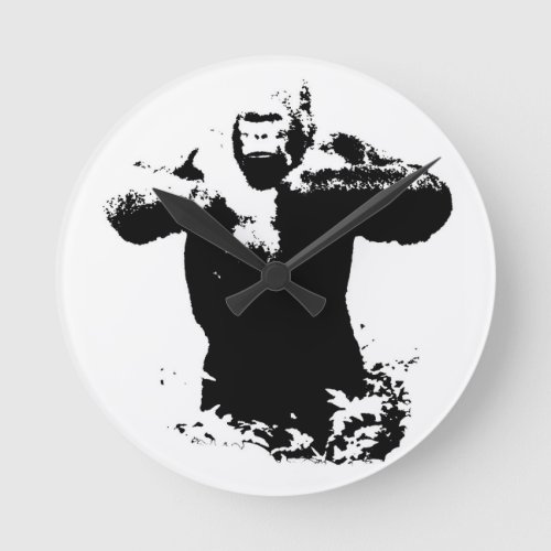Pop Art Gorilla Beating Chest Acrylic Wall Clock