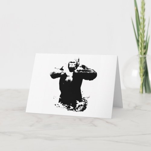 Pop Art Gorilla Beating Chest Greeting Card