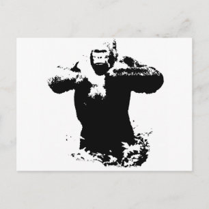 Pop Art Gorilla Beating Chest Postcard