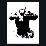 Pop Art Gorilla Beating Chest Poster<br><div class="desc">Pop Art Style Modern Animal Computer Images - Stylish Software Art</div>