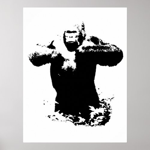 Pop Art Gorilla Beating Chest Poster