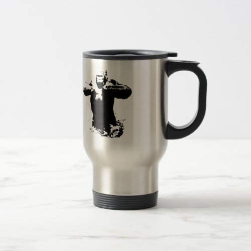 Pop Art Gorilla Beating Chest Travel Mug