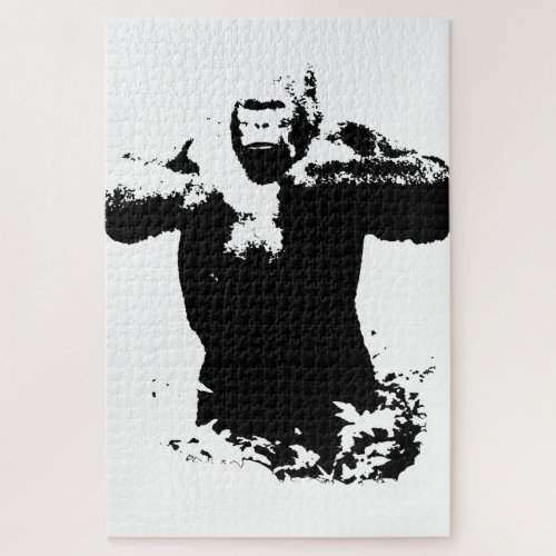 Pop Art Gorilla Beating Chest Wild Animals Jigsaw Puzzle