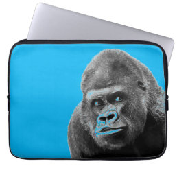 Pop Art Gorilla Blue Grey Laptop Sleeve