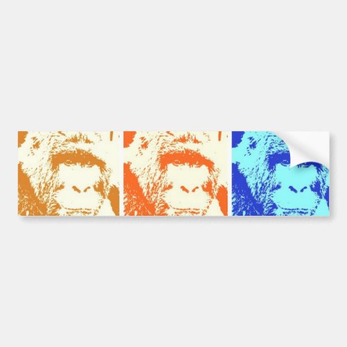 Pop Art Gorilla Bumper Sticker