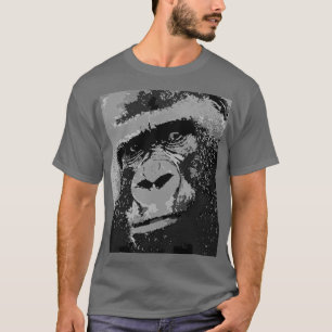 Pop Art Gorilla Dark Grey T-Shirt