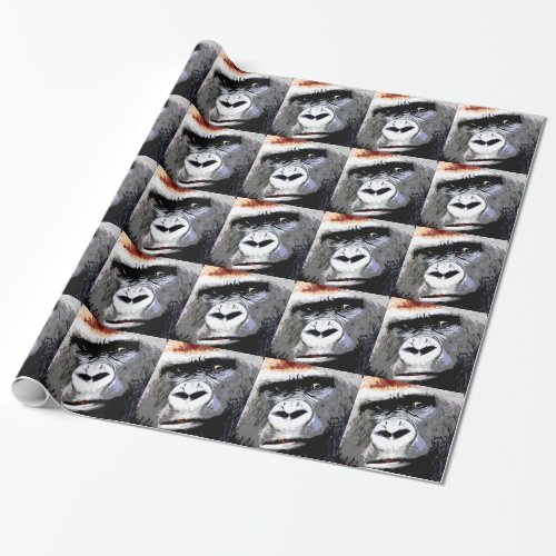 Pop Art Gorilla Face Christmas Wrapping Paper