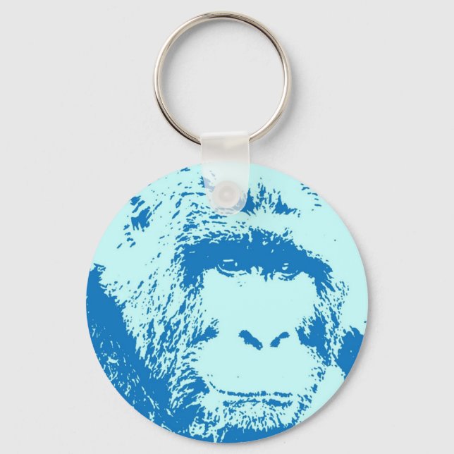 Pop Art Gorilla Faces Keychain (Front)