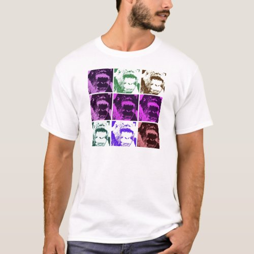 Pop Art Gorilla Faces T_Shirt