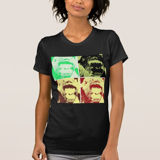 Pop Art Gorilla Faces T-Shirt (Front)