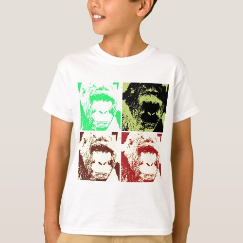 Pop Art Gorilla Faces T_Shirt