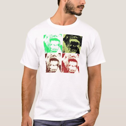 Pop Art Gorilla Faces T_Shirt