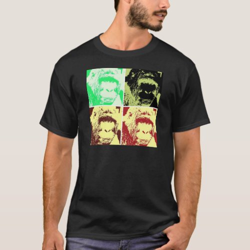 Pop Art Gorilla Faces T_Shirt